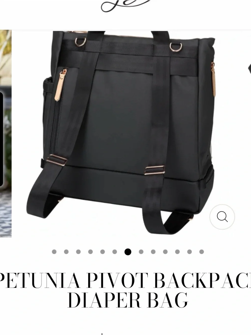 Petunia Pickle Bottom Convertible Backpack Diaper Bag - Black & Gray